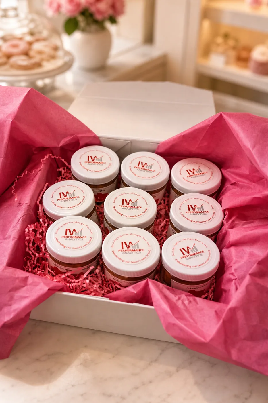 Custom-labelled corporate order — Dee's Crumb Co.
